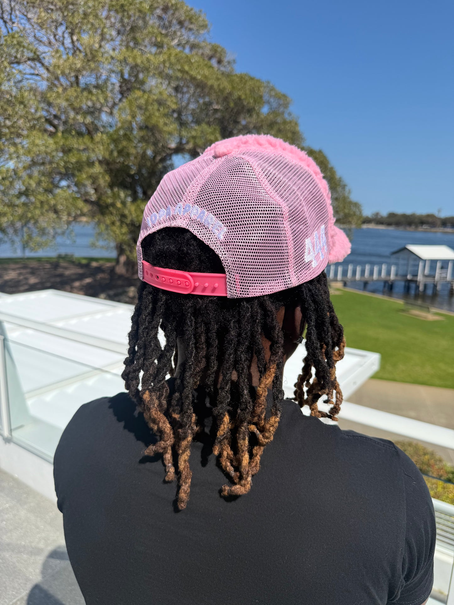 IOPA Pink Sherpa Mesh Trucker Hat