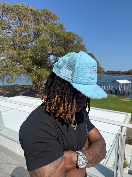 IOPA Blue Sherpa Mesh Trucker Hat