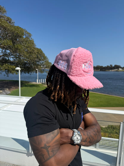 IOPA Pink Sherpa Mesh Trucker Hat