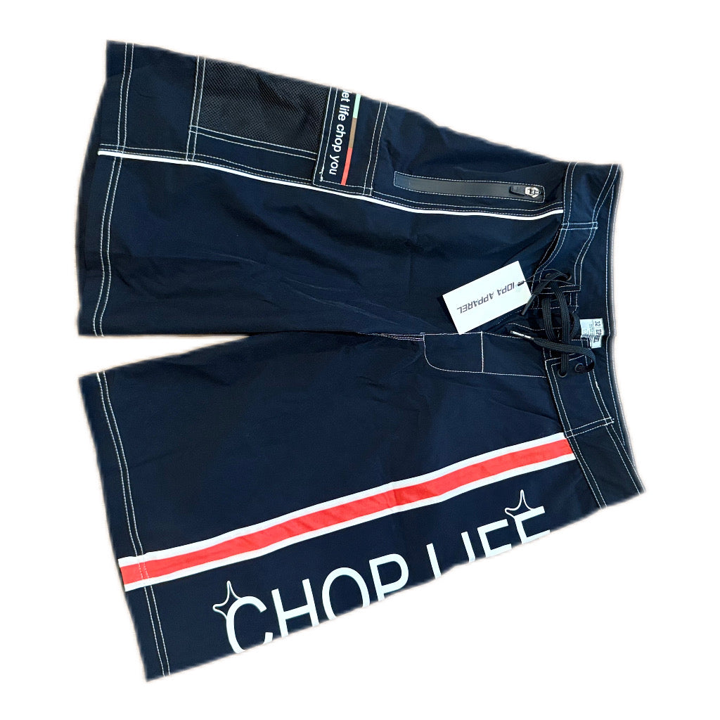IOPA “Chop Life” Boardshorts – Red Stripe